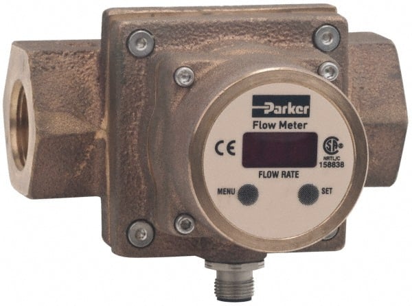 Parker - 3/8" FNPT Port Vortex Shedding Flowmeter - Exact Industrial Supply