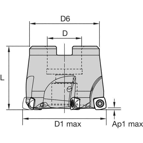 Kennametal - 5 Inserts, 40mm Cutter Diam, 1.5mm Max Depth of Cut, Indexable High-Feed Face Mill - 16mm Arbor Hole Diam, 32mm High, 7792VXD09 Toolholder, XD..09.. Inserts, Series 7792VX - Best Tool & Supply