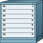 59.25 x 28.25 x 30'' (8 Drawers) - Pre-Engineered Modular Drawer Cabinet Eye-Level (150 Compartments) - Best Tool & Supply