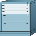 Bench-Standard Cabinet - 5 Drawers - 30 x 28-1/4 x 33-1/4" - Multiple Drawer Access - Best Tool & Supply