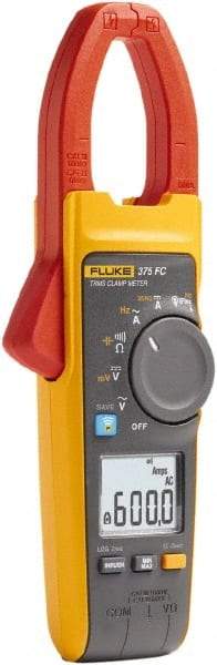 Fluke - 375 FC, CAT IV, CAT III, Digital True RMS Clamp Meter with 1.3386" Clamp On Jaws - 1000 VAC/VDC, 999.9 AC/DC Amps, Measures Voltage, Capacitance, Current, Frequency, mVDC, Resistance - Best Tool & Supply