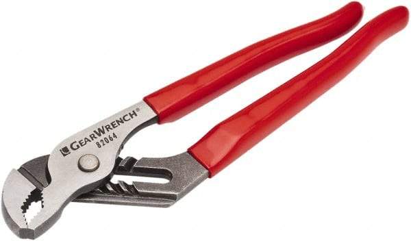 GearWrench - 10" OAL, 1-13/16" Max Capacity, 6 Position Straight Jaw Tongue & Groove Pliers - V-Jaws, Dipped Vinyl Handles - Best Tool & Supply