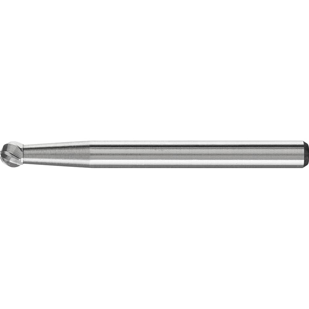 PFERD - SD-42, 1/8" Cut Diam, 1/8" Shank Diam, Carbide Inox Cut Ball Burr - Exact Industrial Supply