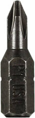 Montana - #1 Phillips Screwdriver Bit - 1/4" Hex Drive, 1" OAL - Best Tool & Supply