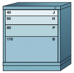 32.25 x 28.25 x 30'' (4 Drawers) - Pre-Engineered Modular Drawer Cabinet Bench Height (88 Compartments) - Best Tool & Supply