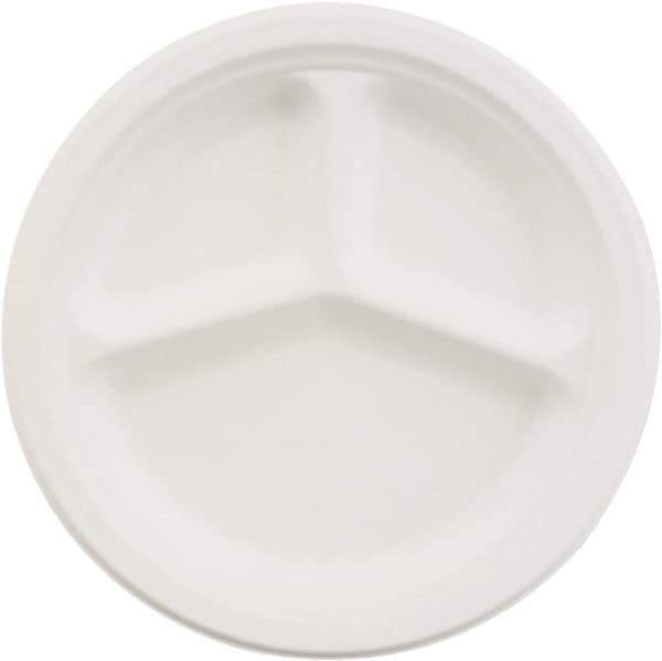 Chinet - Chinet 10-1/4" 3 Compartment Paper Plate - White - Best Tool & Supply