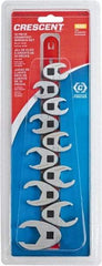 Crescent - 10 Piece, 9mm to 19mm, Crowfoot Wrench Set - Metric Measurement Standard, Full Polish Chrome Finish - Best Tool & Supply