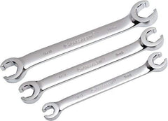 Crescent - 3 Piece, 3/8" x 7/16" to 5/8" x 11/16", Flare Nut Wrench Set - Inch Measurement Standard, Full Polish Chrome Finish - Best Tool & Supply