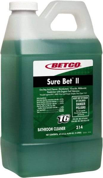 Betco - 2 L Jug Foam Bathroom Cleaner - Citrus Scent, Disinfectant, Soap Scum Remover - Best Tool & Supply