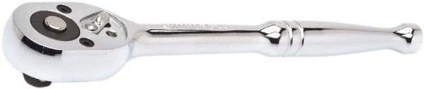 Crescent - 1/4" Drive Pear Head Quick-Release Ratchet - Full Polish Chrome Finish, 7" OAL, 72 Gear Teeth - Best Tool & Supply