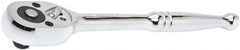 Crescent - Ratchets; Tool Type: Quick-Release Ratchet ; Drive Size (Inch): 1/4 ; Head Shape: Pear ; Head Features: Reversible; Button ; Finish/Coating: Full Polish Chrome ; Overall Length (Inch): 6 - Exact Industrial Supply