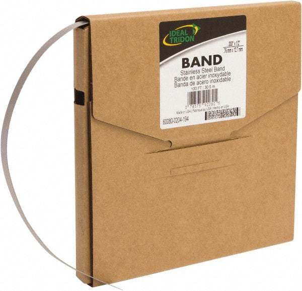 IDEAL TRIDON - Stainless Steel Banding Strap Roll - 3/4" Wide x 0.03" Thick - Best Tool & Supply