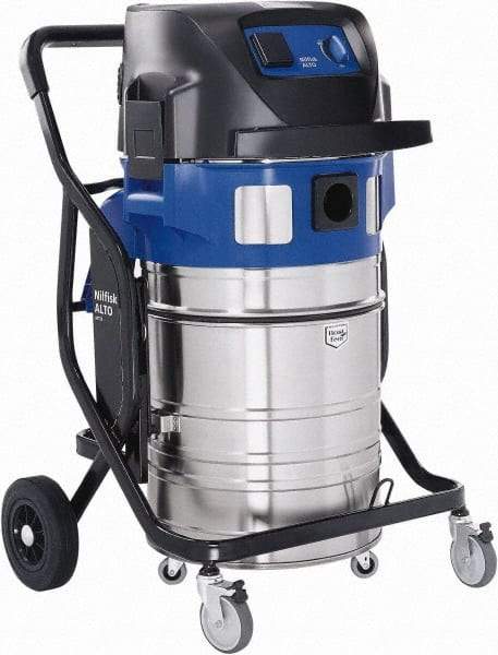 Nilfisk - 19 Gal Plastic Tank, Electric Powered Wet/Dry Vacuum - 1.34 Peak hp, 120 Volt, 8.3 Amps, 16' Hose Fitting, Automatic Filter Clean Delivers a Filter Pulse Every 15 Seconds, Accessories Included - Best Tool & Supply