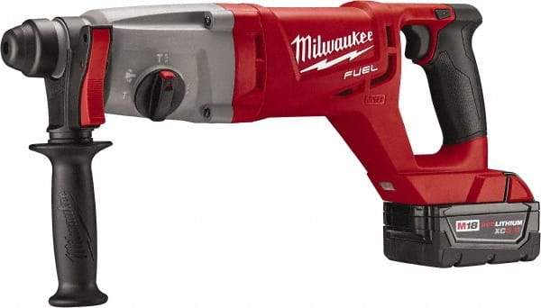 Milwaukee Tool - 18 Volt 1" SDS Plus Chuck Cordless Rotary Hammer - 0 to 4,400 BPM, 0 to 1,500 RPM, Reversible - Best Tool & Supply