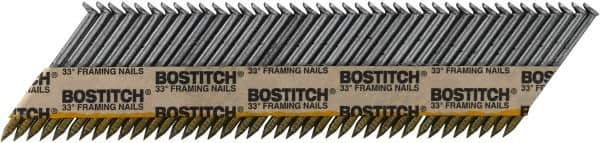 Stanley Bostitch - 12 Gauge 0.113" Shank Diam 2" Long Framing Nails for Power Nailers - Steel, Bright Finish, Smooth Shank, Angled Stick Paper Tape Collation, Round Head - Best Tool & Supply