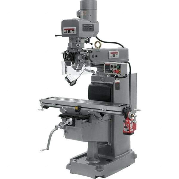 Jet - 10" Table Width x 50" Table Length, Electronic Variable Speed Control, 3 Phase Knee Milling Machine - 3 hp - Best Tool & Supply