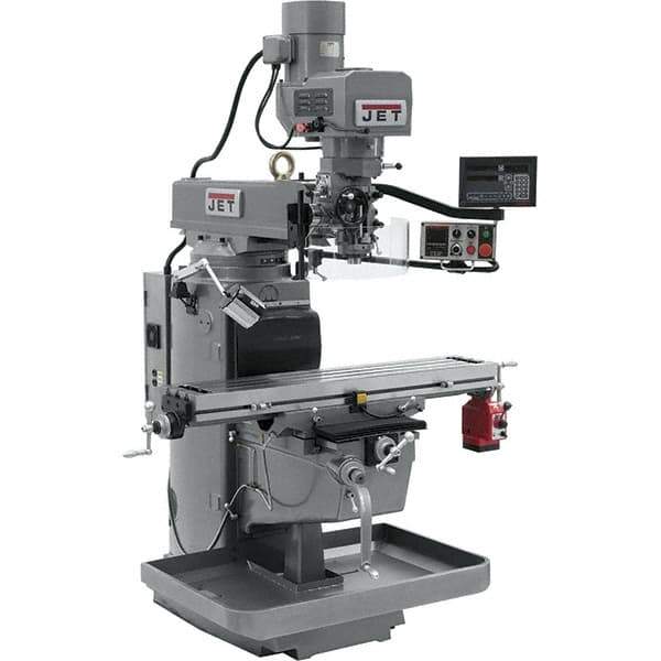 Jet - 10" Table Width x 50" Table Length, Electronic Variable Speed Control, 3 Phase Knee Milling Machine - 3 hp - Best Tool & Supply