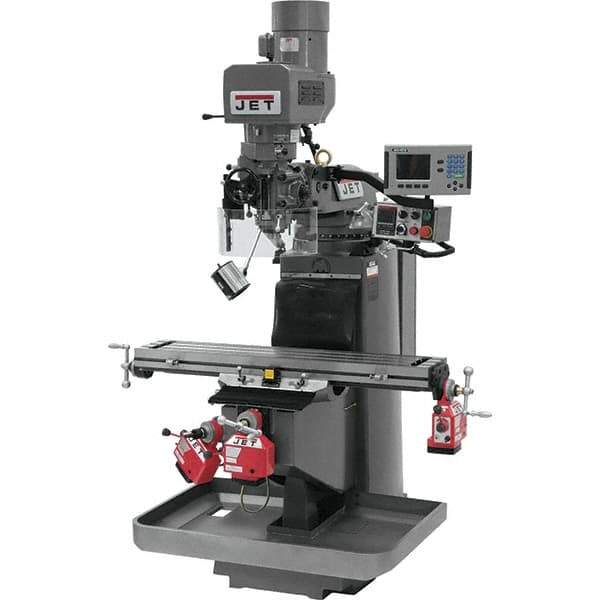 Jet - 9" Table Width x 49" Table Length, Electronic Variable Speed Control, 3 Phase Knee Milling Machine - 3 hp - Best Tool & Supply