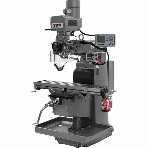 Jet - 10" Table Width x 50" Table Length, Electronic Variable Speed Control, 3 Phase Knee Milling Machine - 3 hp - Best Tool & Supply