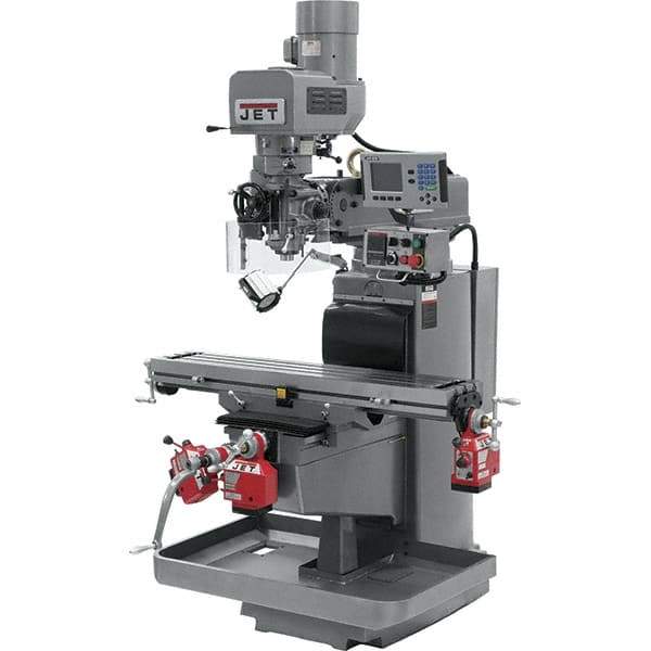 Jet - 10" Table Width x 50" Table Length, Electronic Variable Speed Control, 3 Phase Knee Milling Machine - 3 hp - Best Tool & Supply