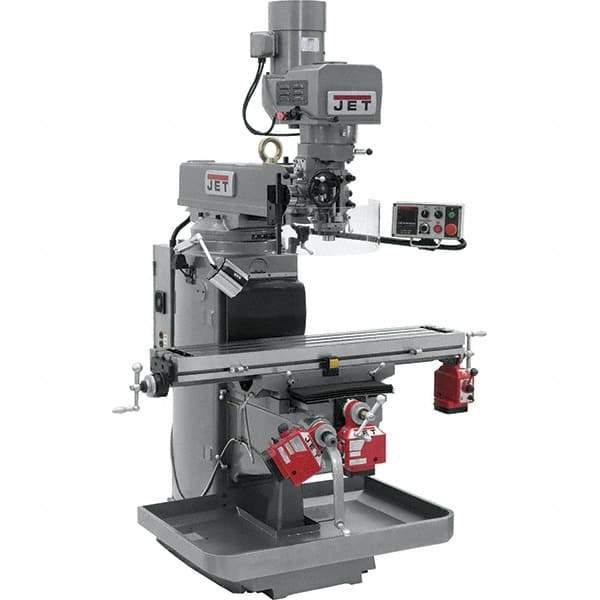 Jet - 10" Table Width x 50" Table Length, Electronic Variable Speed Control, 3 Phase Knee Milling Machine - 3 hp - Best Tool & Supply