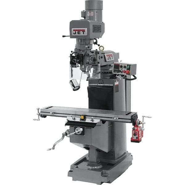 Jet - 9" Table Width x 49" Table Length, Electronic Variable Speed Control, 3 Phase Knee Milling Machine - 3 hp - Best Tool & Supply