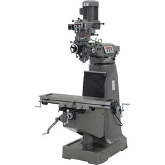 Jet - 9" Table Width x 42" Table Length, Step Pulley Control, 1 Phase Knee Milling Machine - 2 hp - Best Tool & Supply