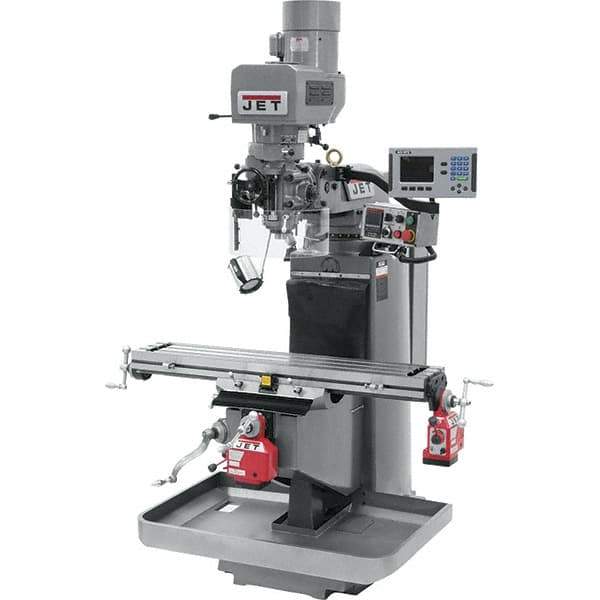 Jet - 9" Table Width x 49" Table Length, Electronic Variable Speed Control, 3 Phase Knee Milling Machine - 3 hp - Best Tool & Supply