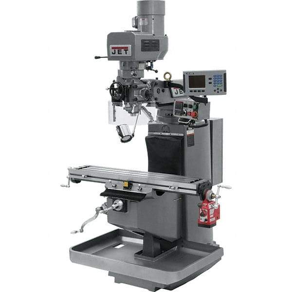 Jet - 9" Table Width x 49" Table Length, Electronic Variable Speed Control, 3 Phase Knee Milling Machine - 3 hp - Best Tool & Supply