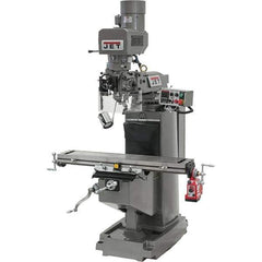 Jet - 10" Table Width x 50" Table Length, Electronic Variable Speed Control, 3 Phase Knee Milling Machine - R8 Spindle Taper, 3 hp - Best Tool & Supply