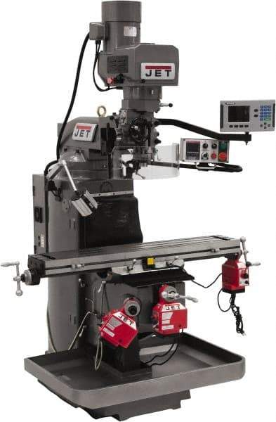 Jet - 9" Table Width x 49" Table Length, Electronic Variable Speed Control, 3 Phase Knee Milling Machine - 3 hp - Best Tool & Supply