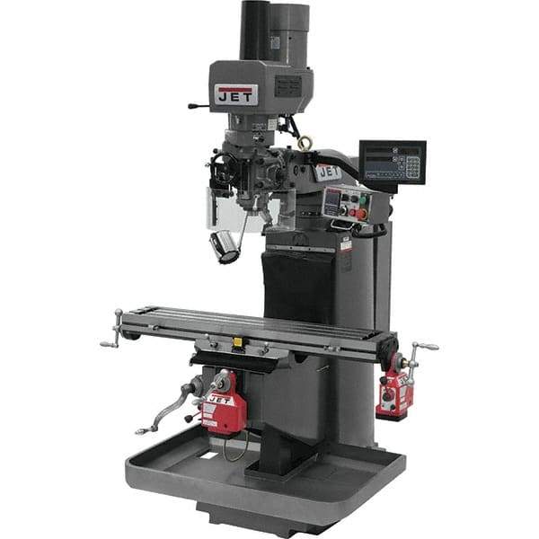 Jet - 9" Table Width x 49" Table Length, Electronic Variable Speed Control, 3 Phase Knee Milling Machine - 3 hp - Best Tool & Supply