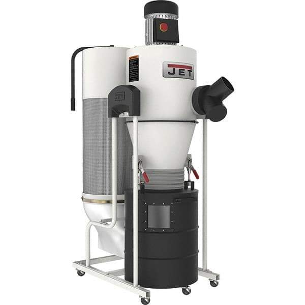 Jet - 1µm, 115 Volt Portable Dust Collector - 22" Long x 47" Deep x 67-9/16" High, 4" Connection Diam, 6,396' per min Air Flow - Best Tool & Supply