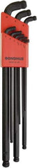 Bondhus - 9 Piece L-Key Ball End Hex Key Set - Hex Range 1.5 to 10mm, Protanium High Torque Steel - Best Tool & Supply