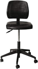 ALERA - 25 Inch Wide x 25 Inch Deep x 44 Inch High, Swivel Base, Workbench Stool - Polyurethane Seat, Black - Best Tool & Supply