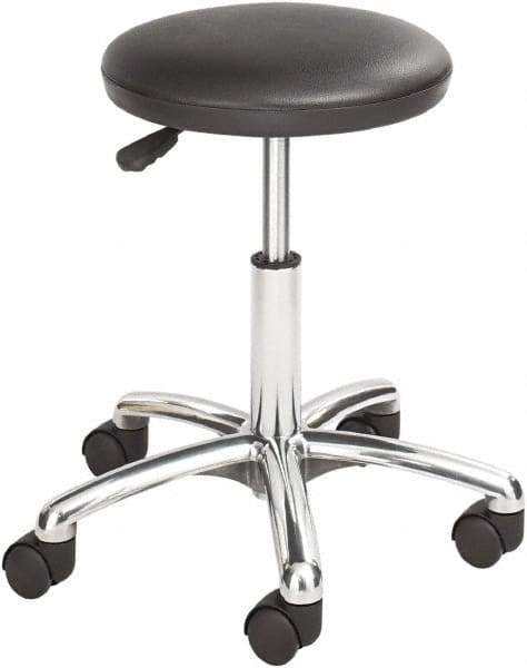 Safco - 19 Inch Wide x 19-1/4 Inch Deep x 21 Inch High, Swivel Base, Lab Stool - Vinyl Seat, Black - Best Tool & Supply