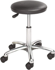 Safco - 19 Inch Wide x 19-1/4 Inch Deep x 21 Inch High, Swivel Base, Lab Stool - Vinyl Seat, Black - Best Tool & Supply