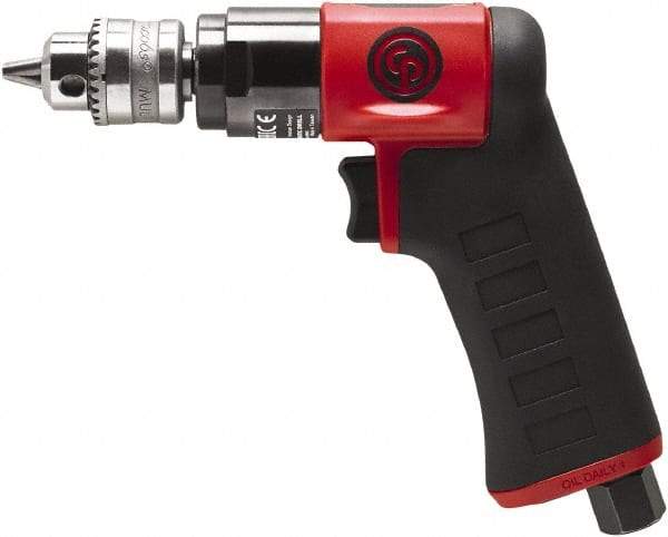 Chicago Pneumatic - 1/4" Keyed Chuck - Pistol Grip Handle, 3,300 RPM, 0.3 hp, 90 psi - Best Tool & Supply