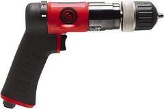 Chicago Pneumatic - 3/8" Reversible Keyless Chuck - Pistol Grip Handle, 2,100 RPM, 0.5 hp, 90 psi - Best Tool & Supply