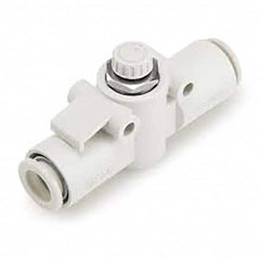 SMC PNEUMATICS - Speed & Flow Control Valves Valve Type: Flow Control Offset Inline Male Thread Size: 1/4 - Best Tool & Supply