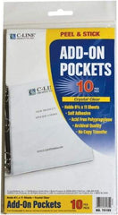 C-LINE - 10 Piece Clear Self-Adhesive Pockets - 11" High x 8" Wide - Best Tool & Supply