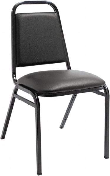 ALERA - Vinyl Black Stacking Chair - Black Frame, 15" Wide x 20-1/2" Deep x 32" High - Best Tool & Supply