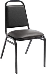 ALERA - Vinyl Black Stacking Chair - Black Frame, 15" Wide x 20-1/2" Deep x 32" High - Best Tool & Supply