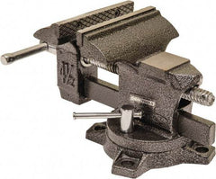 OEM Tools - 4-1/2" Jaw Width, 4-1/2" Opening Capacity, 1-3/4" Throat Depth, Cast Iron Swivel Bench Vise - Bolt Down Base Attachment - Best Tool & Supply