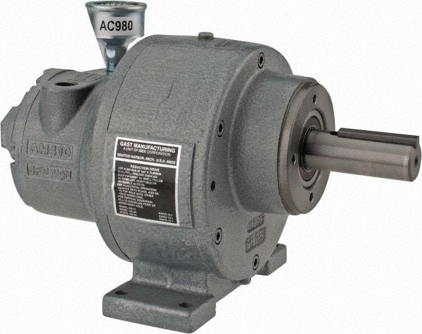 Gast - 1-1/4 hp Reversible Face/Foot Air Actuated Motor - 15:1 Gear Ratio, 200 Max RPM, 11.56" OAL, 1" Shaft Diam - Best Tool & Supply