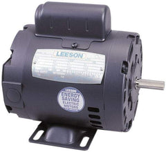 Leeson - 1/4 Max hp, 1,725 Max RPM, Electric AC DC Motor - 115, 208, 230 V Input, Single Phase, 48 Frame - Best Tool & Supply