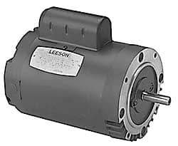 Leeson - 2 Max hp, 1,740 Max RPM, Electric AC DC Motor - 115, 230 V Input, Single Phase, 145TC Frame - Best Tool & Supply