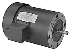 Leeson - 1/4 Max hp, 1,725 Max RPM, Electric AC DC Motor - 208-230/460 V Input, Three Phase, 56C Frame - Best Tool & Supply