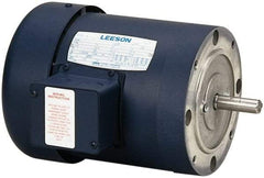 Leeson - 1 Max hp, 3,450 Max RPM, Electric AC DC Motor - 208-230/460 V Input, Three Phase, 56C Frame - Best Tool & Supply