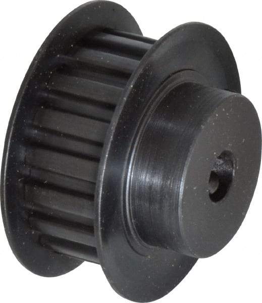 Power Drive - 18 Tooth, 1/4" Inside x 1-1/8" Outside Diam, Timing Belt Pulley - 1/4, 3/8" Belt Width, 1.146" Pitch Diam, Steel & Cast Iron - Best Tool & Supply